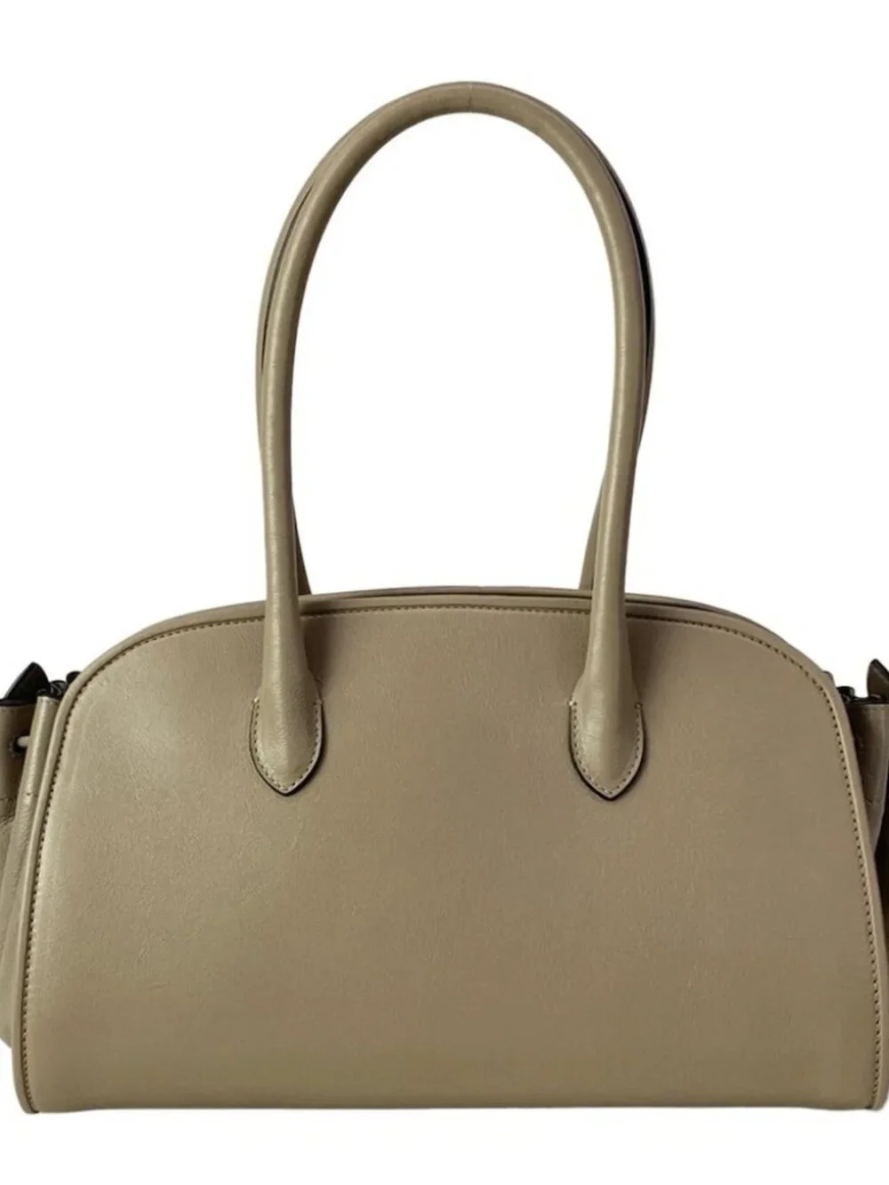MARNI TULIPEA Small Top-Handle Bag BMMP0167U0 Gray Beige Leather Tote Bag